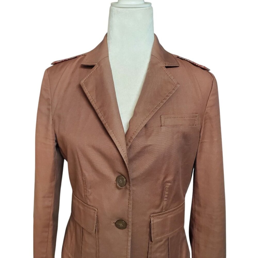 The Limited Womens Blazer Jacket 2 Brown Notch Lapel Pockets Single Breasted - Picture 2 of 13